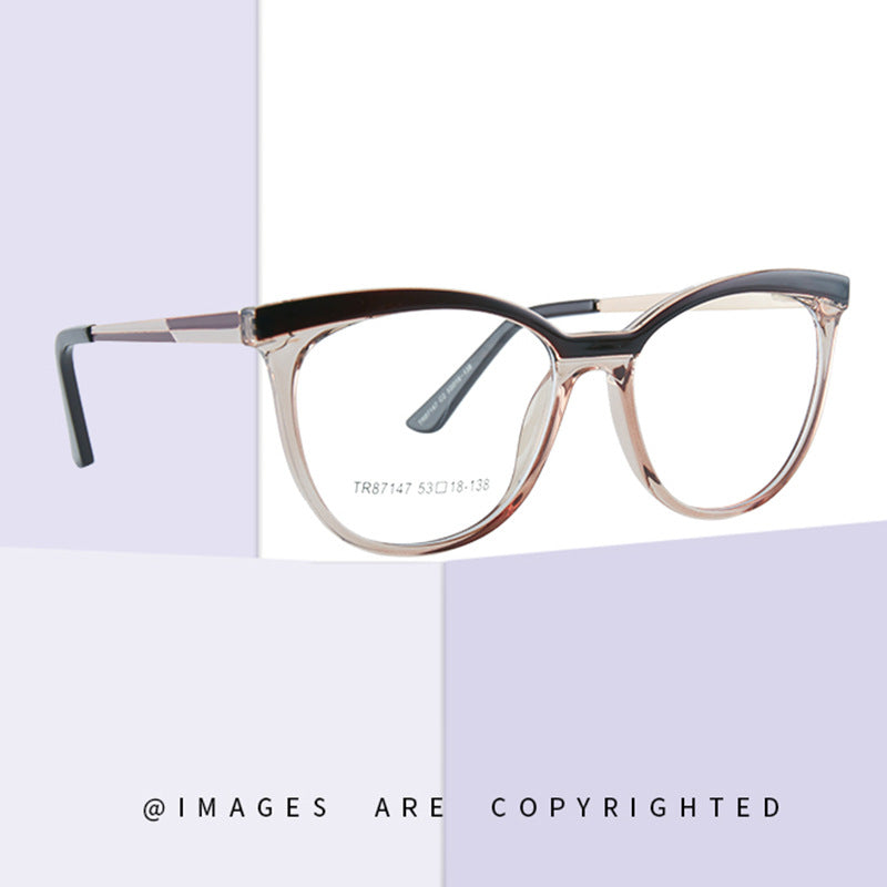 Cat Eye Metal Optical Frame Color Matching Ultra-Light Full Rim Frame Metal Optical Frame Anti-Blue Light Glasses 87147